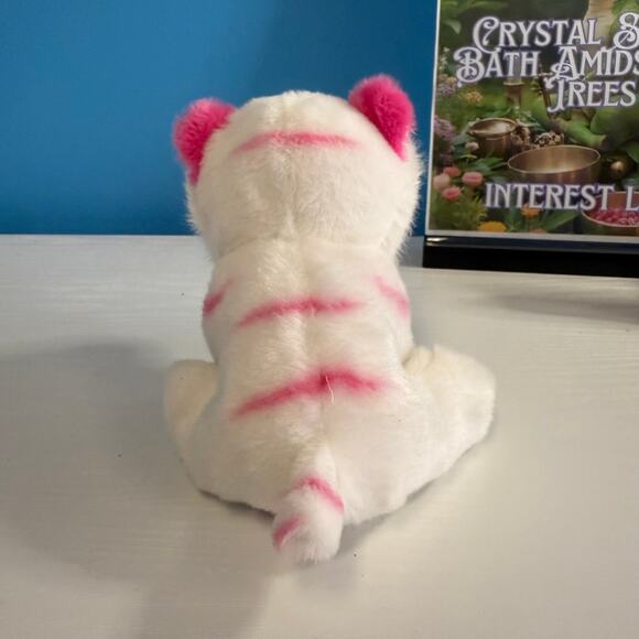 TY Beanie Boo Tabor 6” White Pink Tiger Plush EUC - Picture 3 of 5